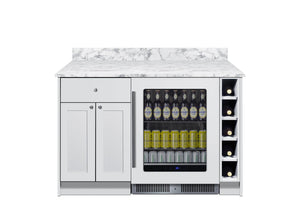 Summit Bar Cabinet with Beverage Center, and Wine Storage, All in One Bar with Refrigerator, White- MESAWH35