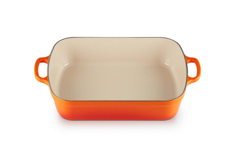 Le Creuset Enameled Cast Iron Signature Rectangular Roaster, 5.25 qt. (9.8" x 13"), Flame