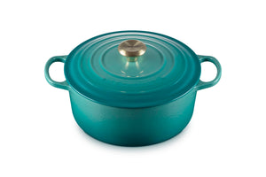 Le Creuset Enameled Cast Iron Signature Round Dutch Oven, 5.5 qt., Riviera
