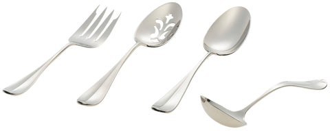 Ginkgo International Classic English 4-Piece Stainless Steel Hostess Serving Set