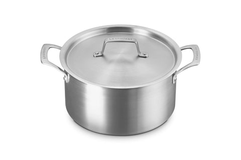 Le Creuset Essential Stainless Steel Deep Round Stockpot, 6.25 Qt.