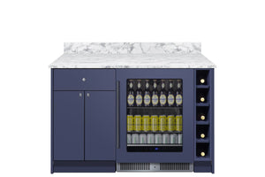 Summit Bar Cabinet with Beverage Center, and Wine Storage, All in One Bar with Refrigerator, Navy- MESAMN35