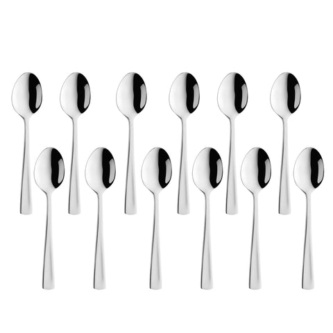 Amefa Atlantic Mocha Spoons, 18/10 Stainless Steel, Mirrored Finish, 4.25 Inch, Set of 12