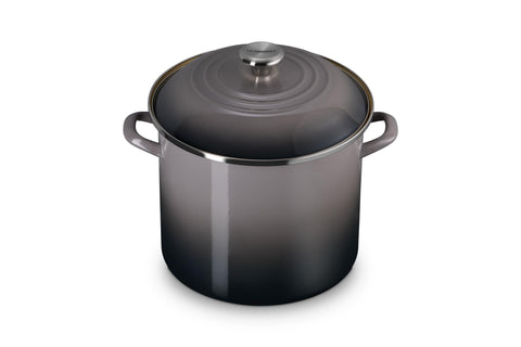 Le Creuset Enamel on Steel Traditional Stockpot, 12 qt., Oyster with Stainless Steel Knob