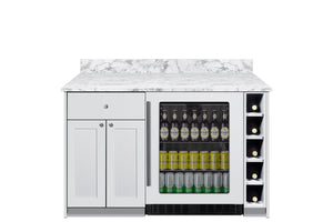 Summit Bar Cabinet with Beverage Center, and Wine Storage, All in One Bar with Refrigerator, ADA Compliant, White- MESAWH33