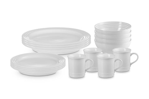 Le Creuset Stoneware Dinnerware Set, 16 pc., White