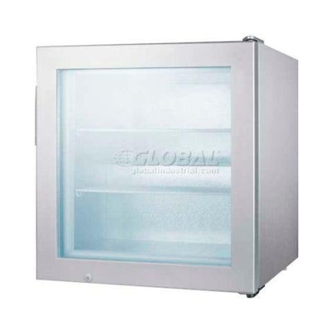 Summit Appliance SCFU386CSS Compact All-Freezer; 2.0 cu.ft Capacity; Manual Defrost; Adjustable Thermostat; Removable Shelves; LED Lighting; Lock and Stainless Steel Wrapped Cabinet