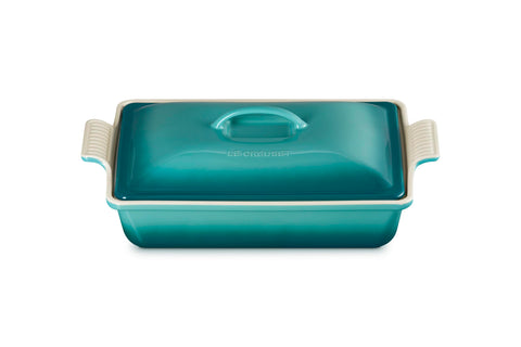 Le Creuset Stoneware Heritage Covered Rectangular Casserole, 4 qt. (12" x 9"), Riviera