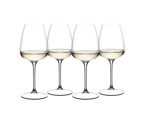 Riedel GRAPE White Wine Rose Champagne Wine Glass - 4 Pack - Dishwasher Safe, Crystal Glass - 5424/05-US