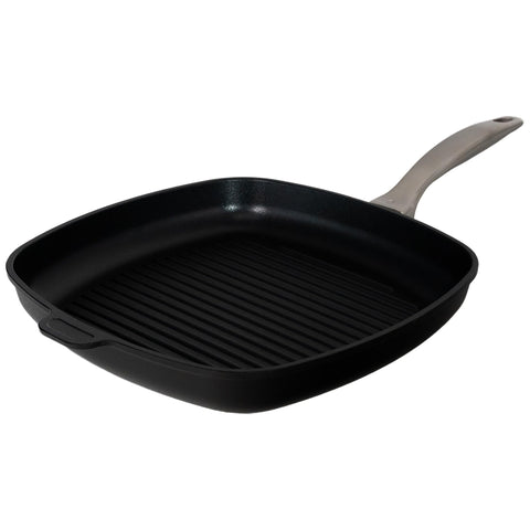 Swiss Diamond Nonstick Hybrid Ceramic and Diamond-Infused Square Grill Pan Dou Ceramic, Dishwasher & Oven Safe Up To 500 °F, 11 x 11-Inches