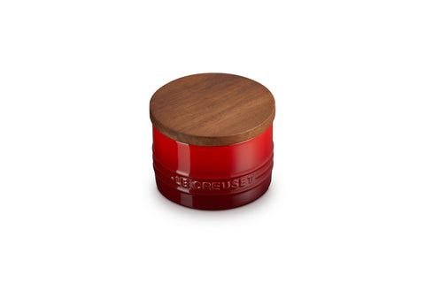 Salt Cellar with Wood Lid - Licorice 7 oz.