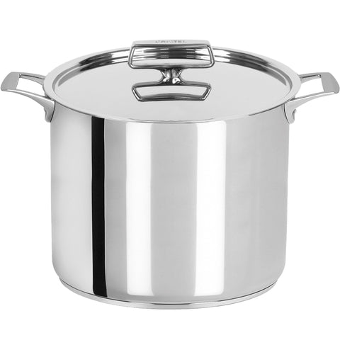 Cristel Castel'Pro Stainless Steel Stockpot With Fixed Handles and Stainless Steel Lid, 11 Qt. Capacity, Made in France, 3-Ply Construction