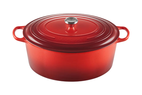 Le Creuset Enameled Cast Iron Signature Oval Dutch Oven, 15.5 qt., Cerise