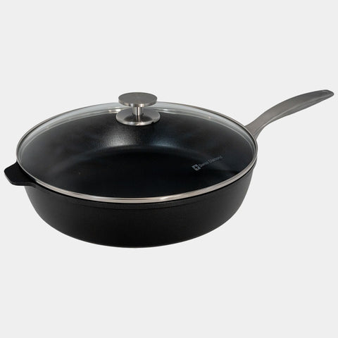 Swiss Diamond Nonstick Hybrid Ceramic and Diamond-Infused Deep Saute Pan With Glass Lid, Dou Ceramic, Dishwasher & Oven Safe Up To 500 °F (5.8 Quart)