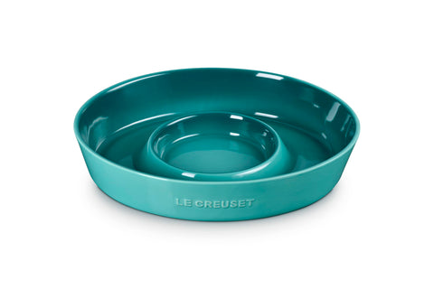 Le Creuset Stoneware Signature Oval Chip and Dip Platter, 13", Riviera
