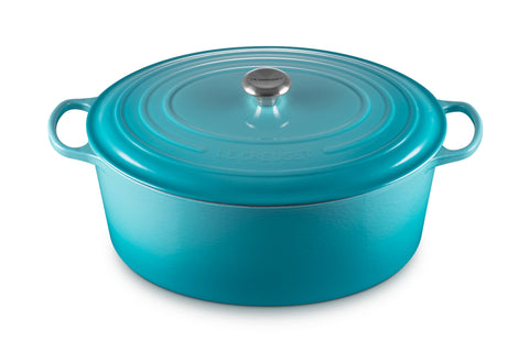 Le Creuset Enameled Cast Iron Signature Oval Dutch Oven, 15.5qt., Caribbean