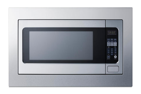 Summit 27 In. and 30 In. Built-In Microwave Oven Stainless Steel 2.2 Cubic Feet with Trim Kit Digital Control Panel 1200W (30 Inch)