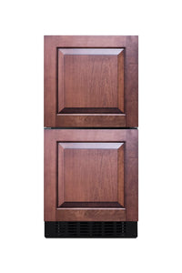 Summit 15” Two Drawer Refrigerator, 1.7 cu.ft.Capacity, ADA Compliant, 18” Shallow Depth, Stainless Steel, Panel Ready*- ASDR1524PNR (*Panels not included)