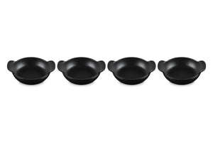 Set of 4 Mini Round Braiser Base 1/3 QT Matte Black