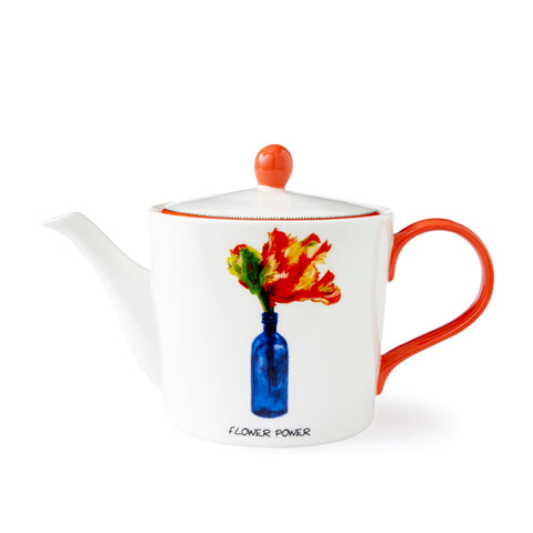 Spode Kit Kemp Doodle 32oz Teapot | Flower Power Tagline | Fine China | Dishwasher Safe | Elevate Your Afternoon Tea Experience | Perfect for Brewing and Serving Tea | Ideal Gift for Tea Enthusiasts