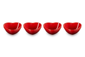 Mini Heart Bowls Set of 4 - Cerise