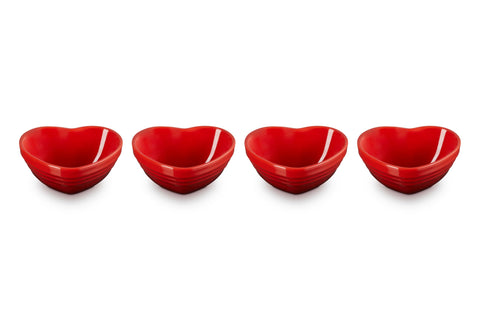 Mini Heart Bowls Set of 4 - Cerise