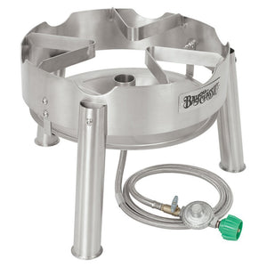 Bayou Classic KDS1 Stainless Steel Single Jet Burner w/ 10-psi Pre-Set Regulator w/ 60-in Hose