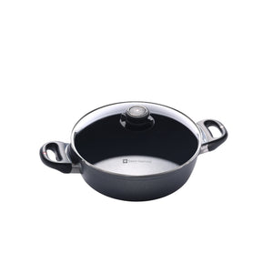 Swiss Diamond 9.5" 3.2Qt Casserole Pan HD Nonstick Induction Diamond Coated Aluminum Casserole Pan W/Lid PFOA Free Dishwasher/Oven Safe Grey