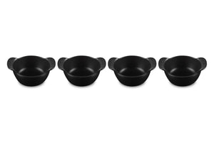 Set of 4 Mini Round Cocotte Base 1/3 QT Matte Black