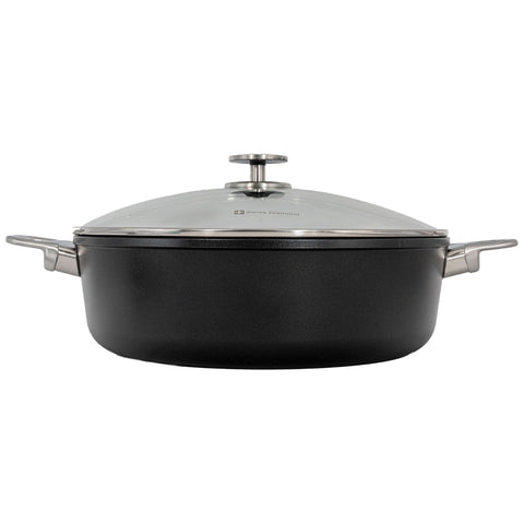 Swiss Diamond Nonstick Hybrid Ceramic and Diamond-Infused Braiser With Glass Lid, Dou Ceramic, Dishwasher & Oven Safe Up To 500 °F (7.2 Quart)