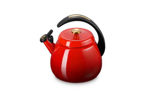 Le Creuset Enamel On Steel Signature Cloche Kettle, 2.2 qt., Cerise with Gold Knob