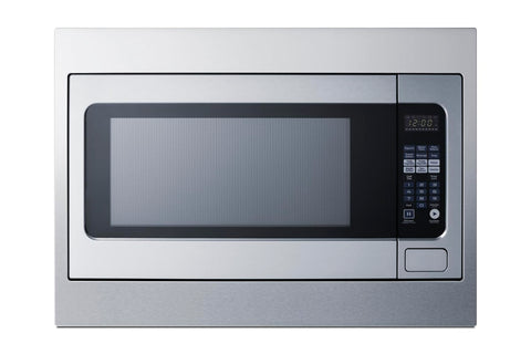 Summit 27 In. and 30 In. Built-In Microwave Oven Stainless Steel 2.2 Cubic Feet with Trim Kit Digital Control Panel 1200W (27 Inch)