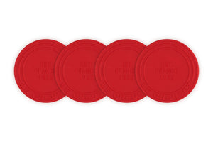 Le Creuset Silicone Coasters (est. 1925), Set of 4, Cerise