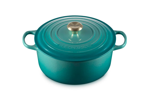 Le Creuset Enameled Cast Iron Signature Round Dutch Oven, 7.25 qt., Riviera