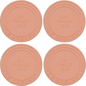 Silicone Coasters (est. 1925) - Peche Set of 4 - 4" diameter