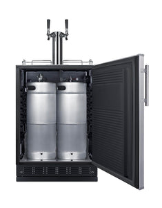 Summit Appliance 24" Wide Wine Kegerator/Refrigerator Combo, Black Interior, Caster Wheels, Residential/Commercial Use (RHD, Wine)
