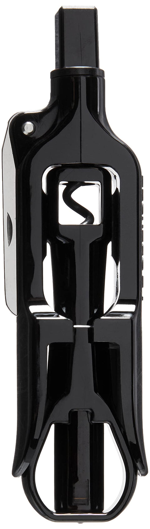 Le Creuset 6-inch Original Pocket Model Corkscrew Efficient Self-Pulling Corkscrew Integrated Foil Cutter Bottle Opener, Black