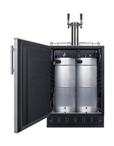 Summit Appliance 24" Wide Wine Kegerator/Refrigerator Combo, Black Interior, Caster Wheels, Residential/Commercial Use (LHD, Wine)