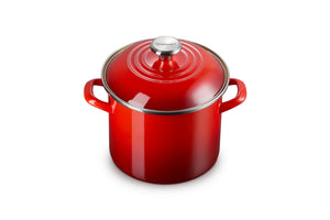 Le Creuset Enamel on Steel Traditional Stockpot, 6 qt., Cerise with Stainless Steel Knob