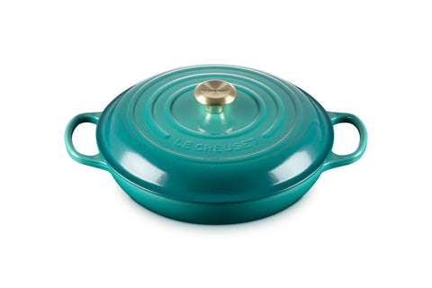 Le Creuset Enameled Cast Iron Signature Round Braiser, 3.5qt., Riviera