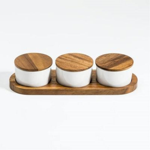 Kalmar Home White Condiment Serving Set