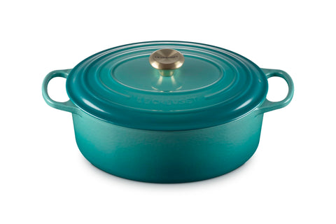 Le Creuset Enameled Cast Iron Signature Oval Dutch Oven, 6.75 qt., Riviera