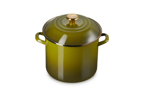 Le Creuset Enamel on Steel Traditional Stockpot, 10 qt., Olive with Stainless Steel Knob