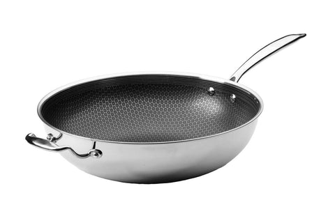 Black Cube Quick Release Cookware Wok with Helper Handle, 12.5-Inch/2.5 Quart …