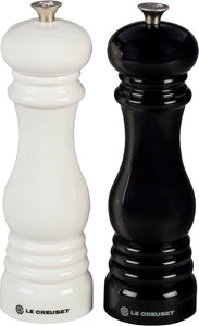 Salt and Pepper Mill Set - Black & White 8" x 2 1/2" each