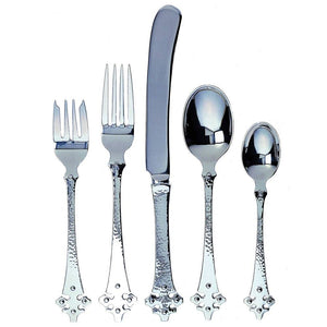 Ginkgo International Celtic 20-piece Flatware Set 18/10 Stainless Hammered Finish, Silverware Service for 4