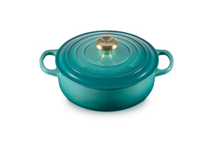 Le Creuset Enameled Cast Iron Round Wide Dutch Oven, 3.5 qt., Riviera