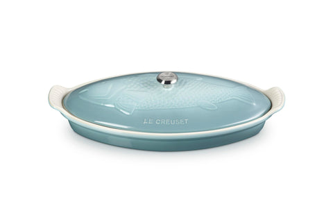 Le Creuset Stoneware Heritage Fish Baker, 1.7 qt., Sea Salt