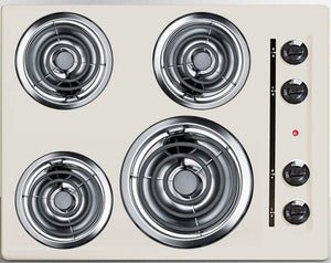 Summit 24" 4 Burner Electric Cooptop, Bisque - SEL03
