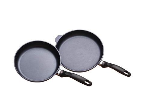 Swiss Diamond Duo Cooking Pans Set Nonstick, Diamond Coated Kitchen Pan Set with Stainless Steel Handles, Aluminum Non Stick Cookware Set, Dishwasher & Oven Safe, 9.5 Inch and 11 Inch